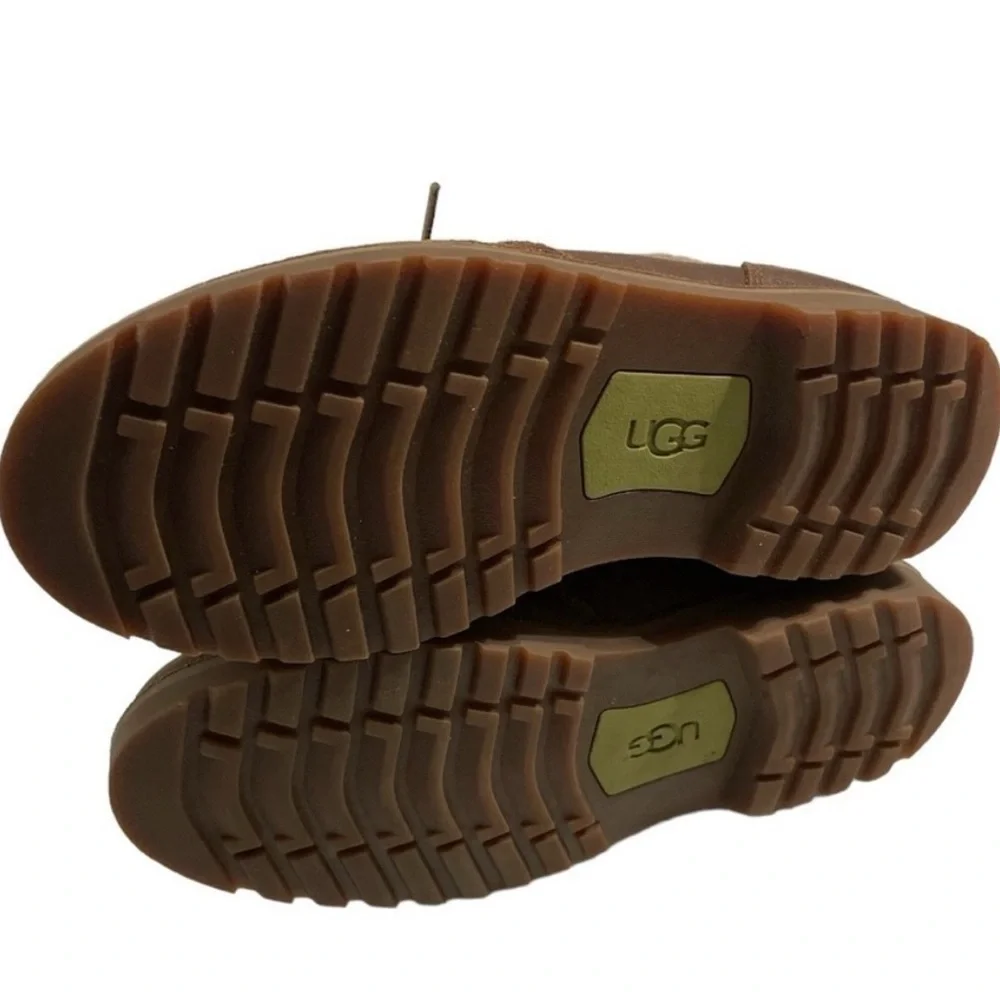 UGG Orin Wool Cuff Lace-Up Ankle Boots Brown Kids 5 Unisex Casual